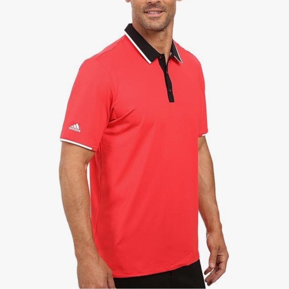 Adidas Climacool Performance Golf Polo Shirt 2XL Mens Red and Black NEW